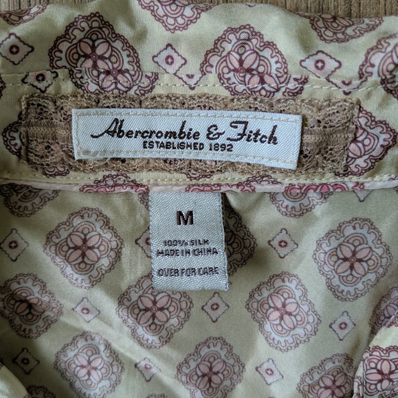 Abercrombie And Fitch Juniors Silk Blouse Sz M - Picture 3 of 4